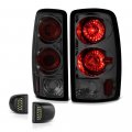 Chrome Smoke Euro Style Tail Light Led License Plate Lamp Housing Replacement Bundle For 2000-2006 Chevy Tahoe Suburban Gmc 