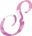 Stickertalk Pink Camo Cursive S Monogram Vinyl Sticker 3 Inches By 