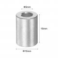 Uxcell 10pcs Aluminum Spacer 5mm Bore 10mm Od 16mm Length Screw Standoff Bushing Plain Finish Round For M5 Screws Bolts And