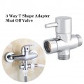 T Valve Adapter Bidet 1 2 X Douche Three Connector Solid Brass With Chrome Plating 3 Way Shape Diverter Shut Off Shower Toilet