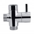 T Valve Adapter Bidet 1 2 X Douche Three Connector Solid Brass With Chrome Plating 3 Way Shape Diverter Shut Off Shower Toilet