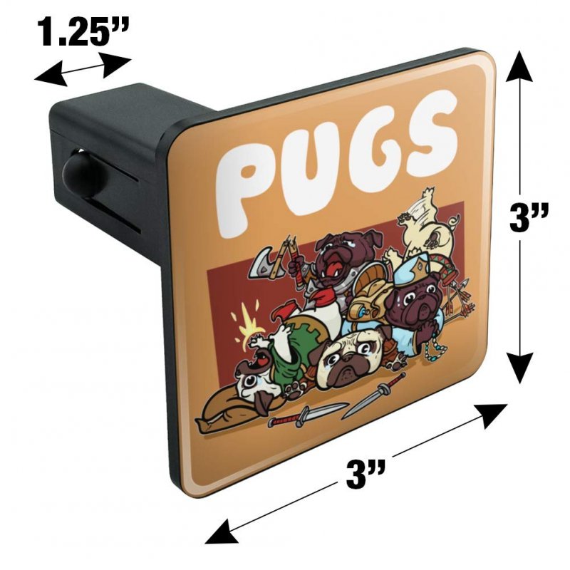Pugs Games Rpg Pickup Groups Lfg Rogue Wizard Warrior Ranger Tow Trailer Hitch Cover Plug Insert For 1 25 In Receivers Black
