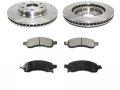 Front Ceramic Disc Brake Pad And Rotor Kit Compatible With 2007-2016 Gmc Acadia 