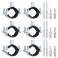 10 Pcs Adjustable Pipe Bracket Clamp 1-1 4 32mm Wall Ceiling Mount Split Ring Hanger Galvanized Iron Strap Support With Screw