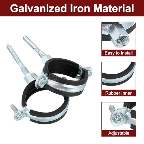 10 Pcs Adjustable Pipe Bracket Clamp 1-1 4 32mm Wall Ceiling Mount Split Ring Hanger Galvanized Iron Strap Support With Screw