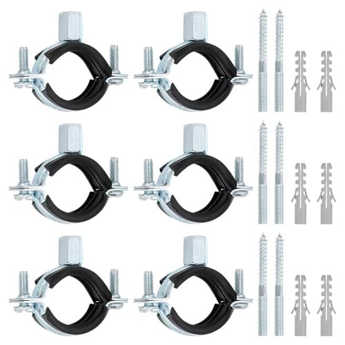 10 Pcs Adjustable Pipe Bracket Clamp 1-1 4 32mm Wall Ceiling Mount Split Ring Hanger Galvanized Iron Strap Support With Screw