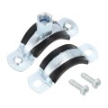 10 Pcs Adjustable Pipe Bracket Clamp 1-1 4 32mm Wall Ceiling Mount Split Ring Hanger Galvanized Iron Strap Support With Screw 