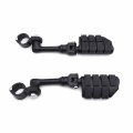 Xkh Group Motorcycle Black Long Angled Adjustable Dually Highway P-clamps Large Footpeg Footrest For V-star Roadstar Suzuki