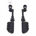 Xkh Group Motorcycle Black Long Angled Adjustable Dually Highway P-clamps Large Footpeg Footrest For V-star Roadstar Suzuki