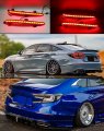 Jdm Clear Lens Rear Bumper Side Reflector Led Dynamic Sequential Light Compatible For 2018-2022 Honda Accord Ex Lx Touring