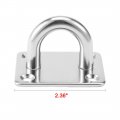 Uxcell 316 Stainless Steel 10mm Thick Ring Square Sail Shade Pad Eye Plate Boat Rigging 4pcs