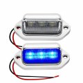 Fxc 2pcs Chrome Blue Led License Plate Light For Truck Suv Trailer Rv Boat As Step Courtesy Dome Cargos Under Hood Light 