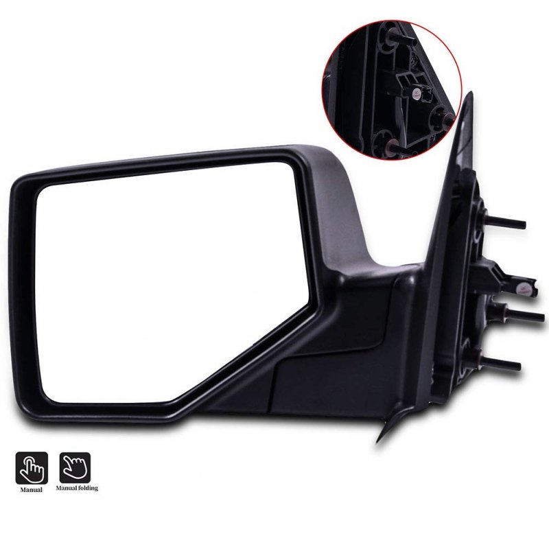 Driver Side View Mirror For 2006 2007 2008 2009 2010 2011 Ford Ranger Manual Adjustment And Folding Black