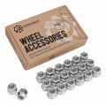 20pcs Silver Open End Lug Nuts Metric 14x1 5 Thread Size 0 83 Length Cone Conical Taper Acorn Seat 19mm 3 4 Hex Head For Many