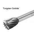 Uxcell Tungsten Carbide Rotary Files 1 8 Shank Single Cut Inverted Cone Shape Burrs Tool 6mm Dia For Die Grinder Drill Alloy
