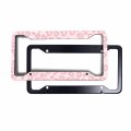 Pink Leopard Print License Plate Frame Cheetah Covers Wildlife Holder Aluminum Cute Design For Valentine S Day Gifts