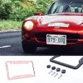 Pink Leopard Print License Plate Frame Cheetah Covers Wildlife Holder Aluminum Cute Design For Valentine S Day Gifts