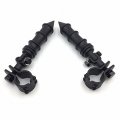 Hk Group Motorcycle Black Bamboo Style Foot Peg Footrest With Mounting Kit Clamps 1 And 4 For V-star Roadstar Suzuki Boulevard