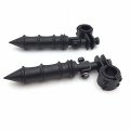 Hk Group Motorcycle Black Bamboo Style Foot Peg Footrest With Mounting Kit Clamps 1 And 4 For V-star Roadstar Suzuki Boulevard