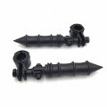 Hk Group Motorcycle Black Bamboo Style Foot Peg Footrest With Mounting Kit Clamps 1 And 4 For V-star Roadstar Suzuki Boulevard
