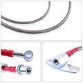 Ajp Distributors Silver Stainless Steel Braided Oil Brake Lines Hoses Cable Kit 4pc Front Rear Set Compatible Replacement For 