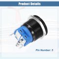 X Autohaux 22mm Interior Momentary Push Button Switch Metal Round Start Spst 1no Ac 12-24v For Car White Light