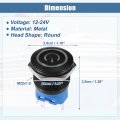 X Autohaux 22mm Interior Momentary Push Button Switch Metal Round Start Spst 1no Ac 12-24v For Car White Light