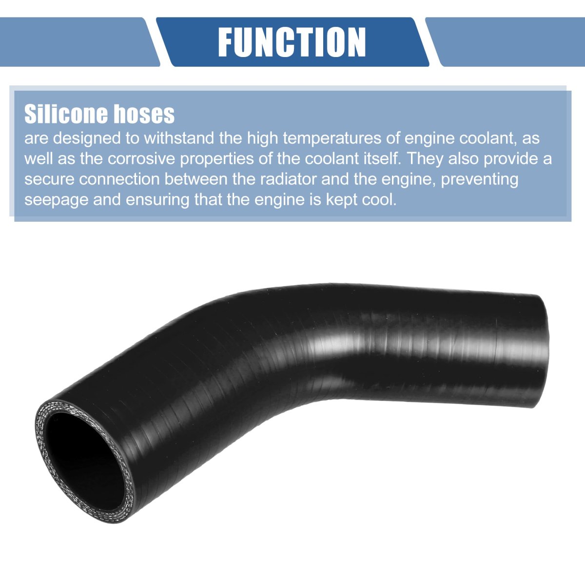 1 Pcs 32-38mm 26 -1 50 Id 90mm 3 54 Length 45 Degrees Black Car Silicone Hose Coolant Universal