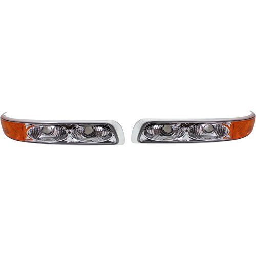National RV Sea Breeze 2003-2007 RV Motorhome Pair Diamond Clear Front Headlights with Bulbs Left & Right 