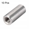 Uxcell Round Connector Nuts M6x25mm Height Sleeve Rod Bar Stud Nut Stainless Steel 304 Pack Of 10