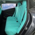 Ikon Motorsports Full Set Car Seat Covers For 2017-2023 Tesla Model 3 4-door Blue Nappa Leather Front Rear 5-seat Cover Cushion 
