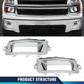 Fog Light Trim For Chevy Silverado 1500 High Country Lt Ltz Wt 2014-2015 For Ls Ssv 2015 Driver And Passenger Side Chrome