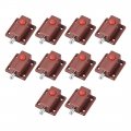 Door Bolt Lock 2-inch Plastic Sliding Flush Barrel Latch With Switch Button 10 Pcs Brown 