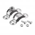 Uxcell 25mm Rigid Pipe Strap Clamps Carbon Steel Bracket Tube Clips M8 Nut Size For Water 8 Pcs