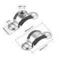 Uxcell 25mm Rigid Pipe Strap Clamps Carbon Steel Bracket Tube Clips M8 Nut Size For Water 8 Pcs