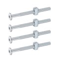 4pcs Bed Frame Bolts M6 X 75mm Hex Socket Head Screws With Barrel Nuts Silver 