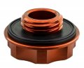 Vms Racing Orange Oil Cap With Powered By K20z3 Emblem In Cnc Machined Billet Aluminum Compatible Honda Civic Si Acura Csx Type