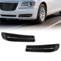Hecasa Pair Fog Light Bezel For 2011-2014 Chrysler 300 Replacement Ch1038127 Ch1039127 Front Bumper Lamp Trim Cover Chrome 