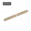 Uxcell 6x70mm Hanger Bolts 80pcs Double Ended Self-tapping Thread Wood To Dowel Screws For Connecting