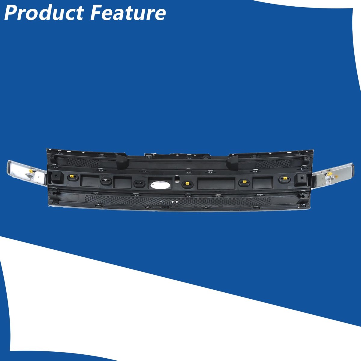Black With Chrome Molding Trim Front Bumper Grille Upper Replacement For Flex 2013-2019