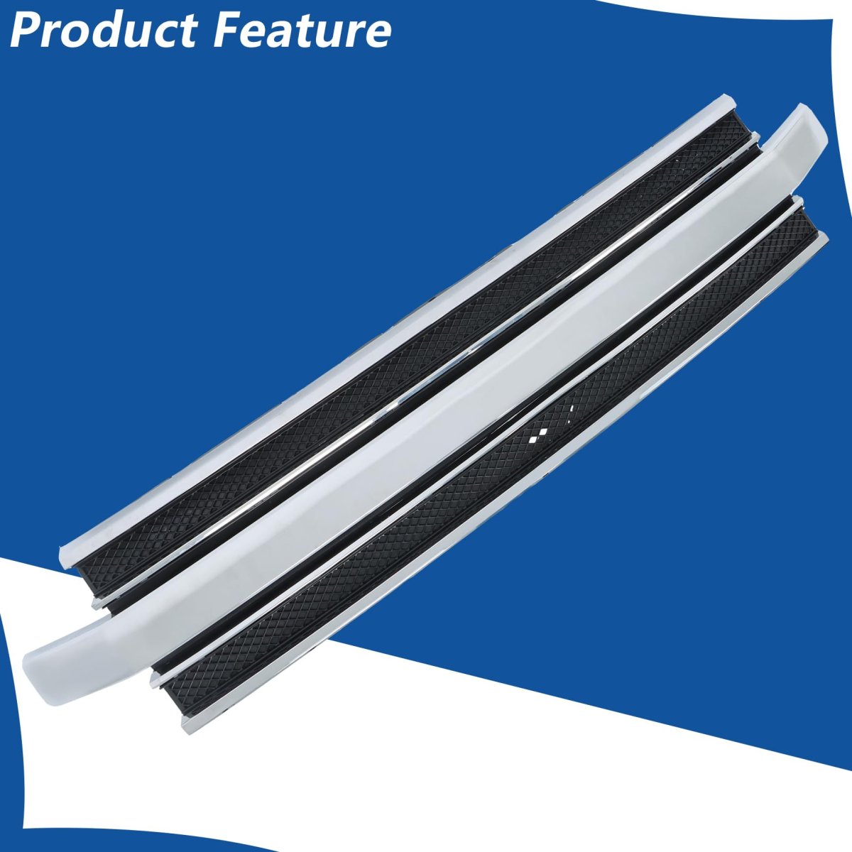 Black With Chrome Molding Trim Front Bumper Grille Upper Replacement For Flex 2013-2019