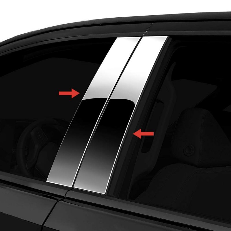 Stainless Steel Chrome Pillar Post Trim For 2001 2007 Toyota Sequoia 4 Piece Set Mirror Polish Window Sill Molding Pp-4ty708