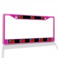 Fastasticdeals Metal Insert License Plate Frame Taiwan Weatherproof Car Accessories Hot Pink 2 Holes Solid 