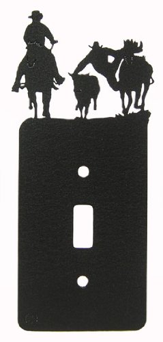 Steer Wrestling Single Light Switch Plate Cover