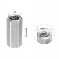 Uxcell M10 X 1 5-pitch 30mm Length 304 Stainless Steel Metric Hex Coupling Nut 5-pack