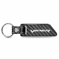 Ipick Image For Dodge Viper 100 Real Carbon Fiber Blade Style With Black Leather Strap Key Chain