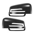 Pair Car Rear View Driver Passenger Side Mirror Cover Cap Replacement Black Carbon Fiber For Mercedes-benz W176 W204 C204 W212 