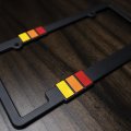 Classic Retro Heritage Stripe License Plate Frame Fits Toyota Yellow Orange Red 