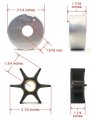 The Rop Shop Water Pump Rebuild Kit For 1992 Johnson Evinrude J115tland Tj90tlend Vj90tlend