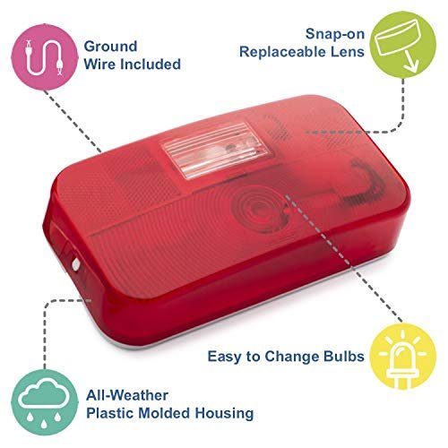 Lumitronics Red Surface Mount Light Stop Turn Tail Backup For Rv Trailer Camper 5th Wheel And Motorhomes White